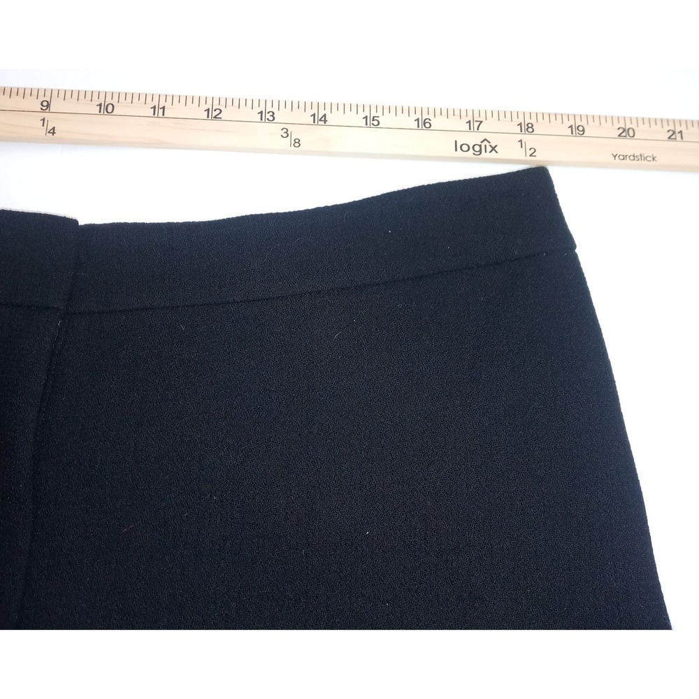 LAFAYETTE 148 sz 16 Dalton Wool Crepe Black Wide Leg Trousers Pants act 36" x29" - Picture 3 of 9